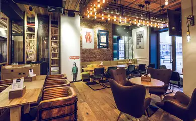 Interior design for the restaurant The Shoreditch. Interior design services. Architectural firm INK Architects