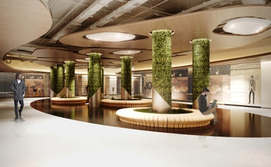 Interior design for the mall Green Mall. Interior design services. Architectural firm INK Architects