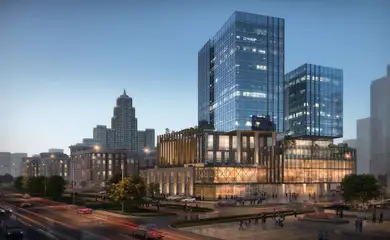 Architectural design of the business center Qabanbay Batyr Avenue. Architectural design, building design services. Architectural bureau INK Architects