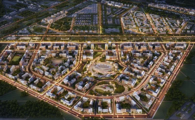 Architectural design concept of the multifunctional complex Family town in Astana. Building design services. Architectural bureau INK Architects