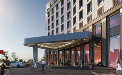 Architectural design of the hotel Holiday Inn. Architectural design, hotel design services. Architectural bureau INK Architects