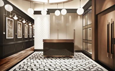 Interior design for the hotel DoubleTree by Hilton. Interior design services. Architectural firm INK Architects