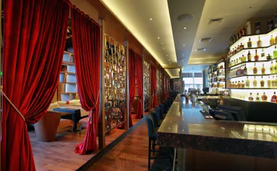 Interior design for the restaurant GQ Asia Bar. Interior design services. Architectural firm INK Architects