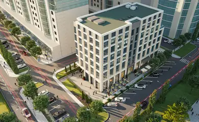 Architectural design process of the business center Lazurnyi. Building design services. Architectural bureau INK Architects