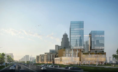 Architectural design of the business center Qabanbay Batyr Avenue. Architectural design, building design services. Architectural bureau INK Architects