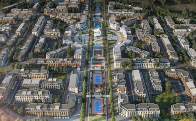 Architectural design concept of the multifunctional complex Family town in Astana. Building design services. Architectural bureau INK Architects