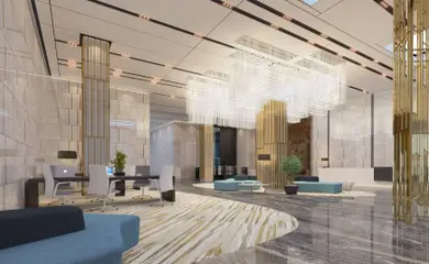 Interior design for the business center Aura. Interior design services. Architectural firm INK Architects