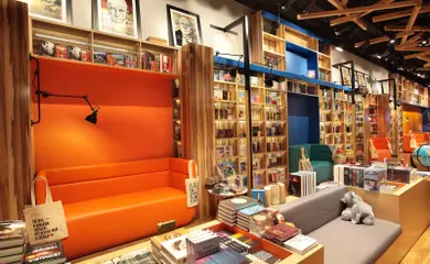 Image: Bookstore Interior Design Meloman & Go Cafe
