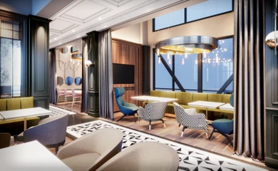 Interior design for the hotel DoubleTree by Hilton. Interior design services. Architectural firm INK Architects