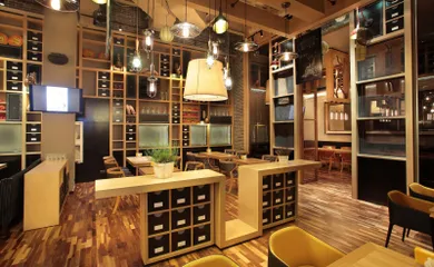 Interior design for the restaurant Roma Caffe. Interior design services. Architectural firm INK Architects