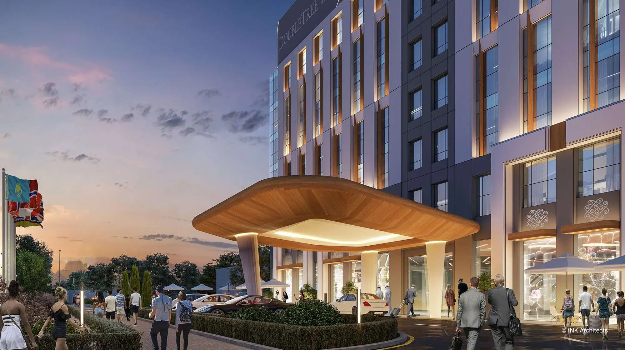 Architectural design of the DoubleTree by Hilton hotel. Architectural design services. Architectural bureau INK Architects