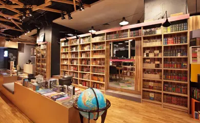 Image: Bookstore Interior Design Meloman & Go Cafe