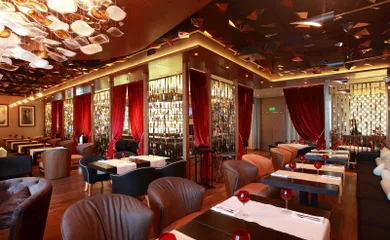 Interior design for the restaurant GQ Asia Bar. Interior design services. Architectural firm INK Architects