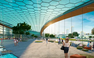 Architectural design of the multifunctional complex Capital Park. Architectural design services. Architectural bureau INK Architects