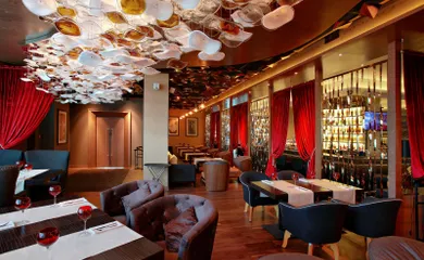 Interior design for the restaurant GQ Asia Bar. Interior design services. Architectural firm INK Architects