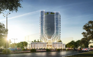 Architectural design of the multifunctional tower in Tashkent. Architectural design services. Architectural bureau INK Architects