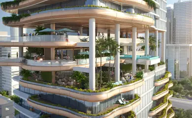 Architectural design of the Brickell Lux hotel in Miami. Architectural design services. Architectural bureau INK Architects