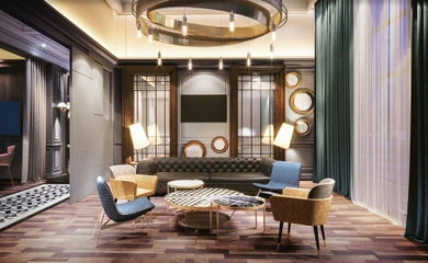 Interior design for the hotel DoubleTree by Hilton. Interior design services. Architectural firm INK Architects