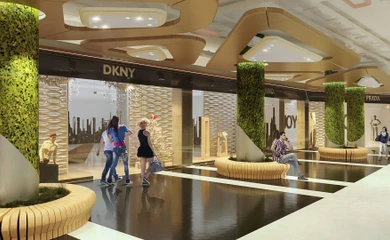 Interior design for the mall Green Mall. Interior design services. Architectural firm INK Architects