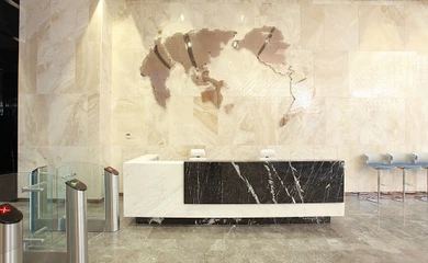 Interior design for the business center Aura. Interior design services. Architectural firm INK Architects