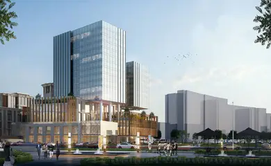 Architectural design of the business center Qabanbay Batyr Avenue. Architectural design, building design services. Architectural bureau INK Architects