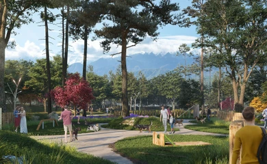 Architectural design of the park ACAST in Almaty. Architectural design services. Architectural bureau INK Architects