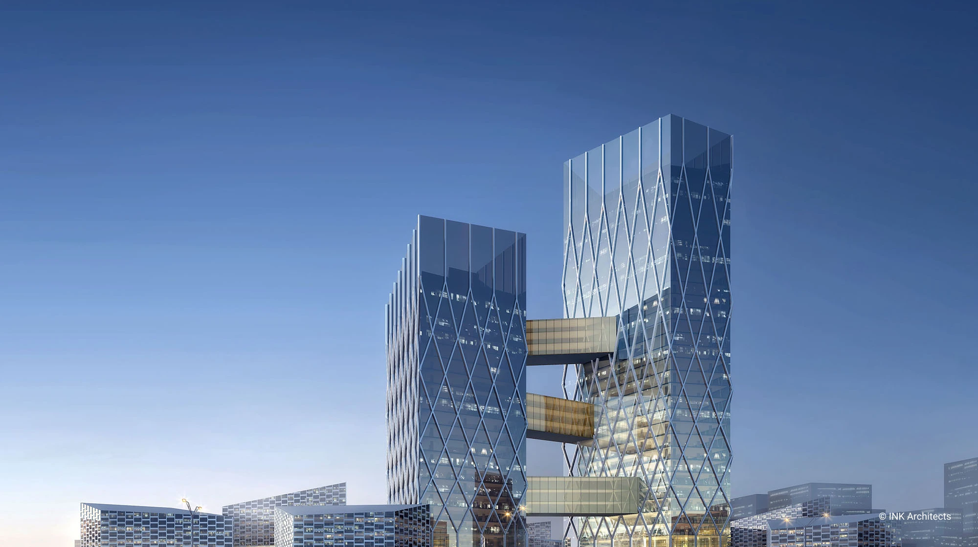 Architectural concept of Bank Concept at Nur-Sultan. Architectural design services. Architectural bureau INK Architects