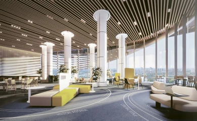 Interior design for the business center in Nur Sultan. Interior design services. Architectural firm INK Architects