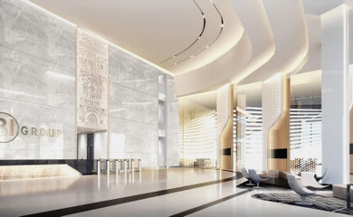 Interior design for the business center in Nur Sultan. Interior design services. Architectural firm INK Architects