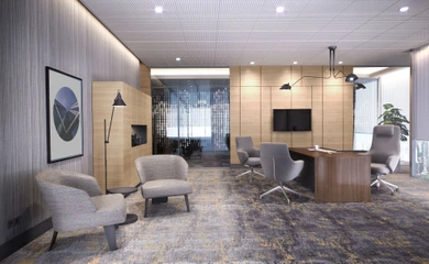 Interior design for the business center in Nur Sultan. Interior design services. Architectural firm INK Architects