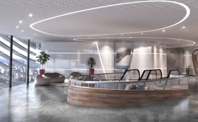 Interior design for the business center in Nur Sultan. Interior design services. Architectural firm INK Architects