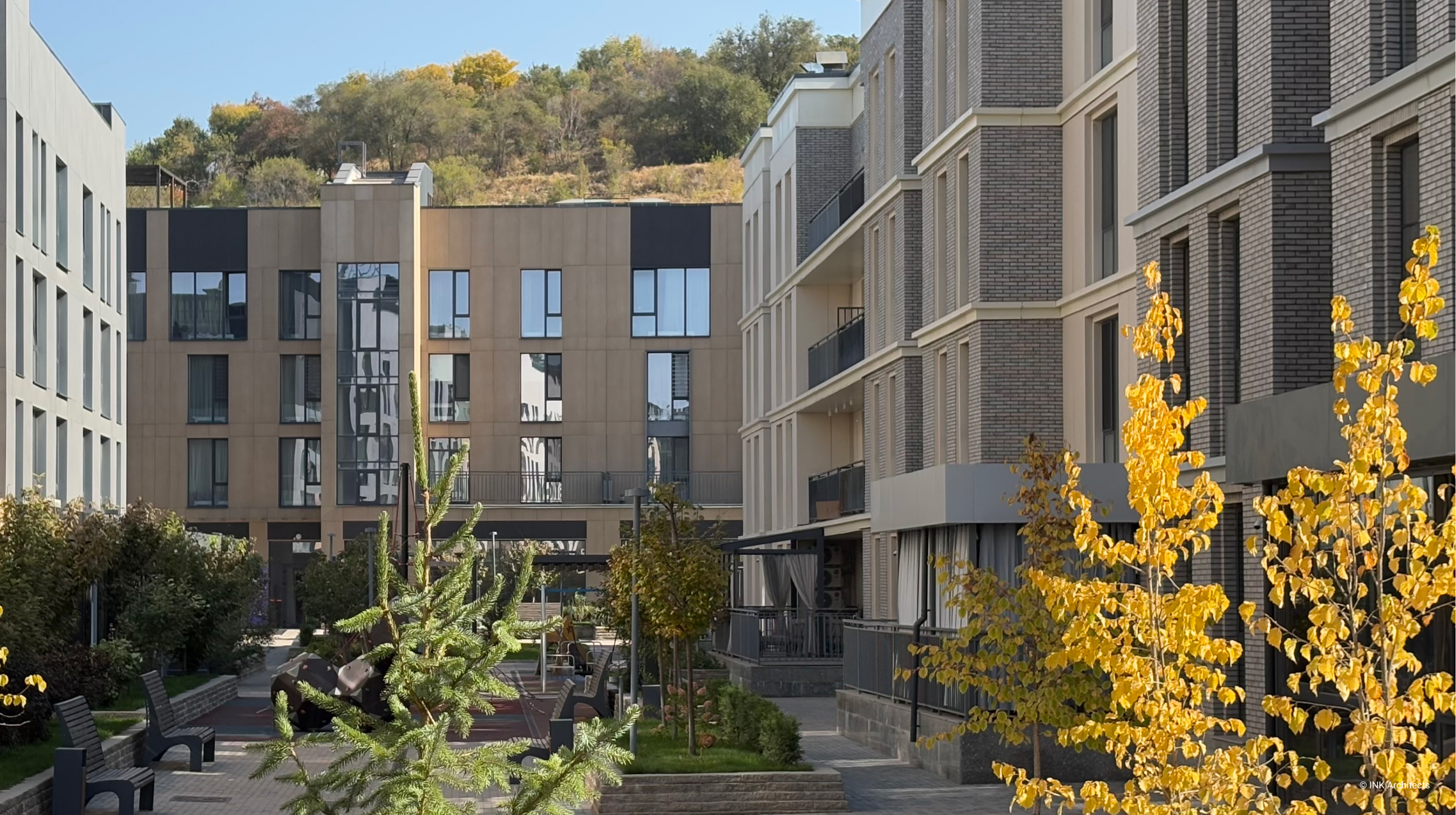 Architectural design of the residential complex Koktobe City. Architectural design services. Architectural bureau INK Architects