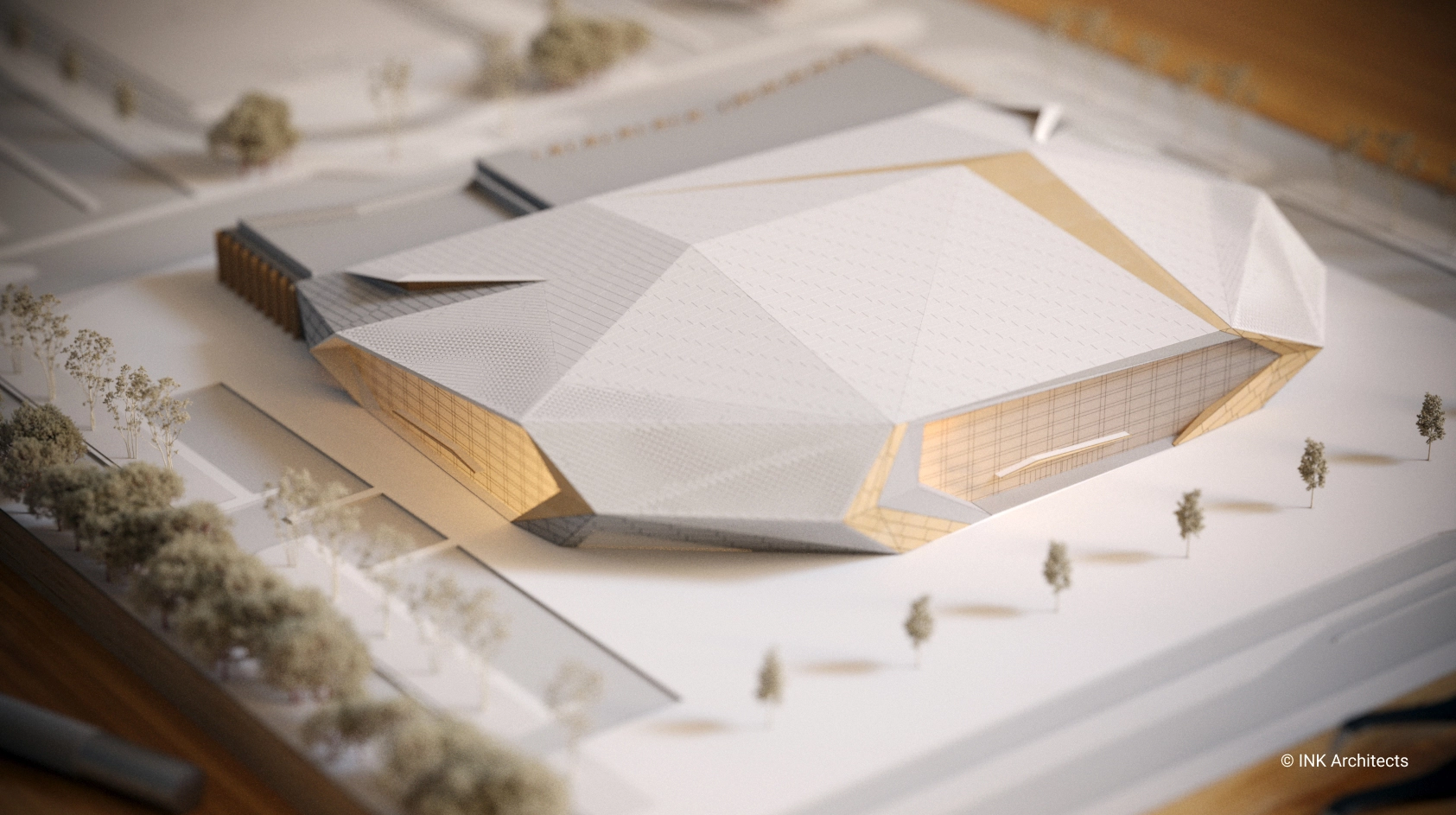 Architectural design of an athletics complex. Architectural design services. Architectural bureau INK Architects