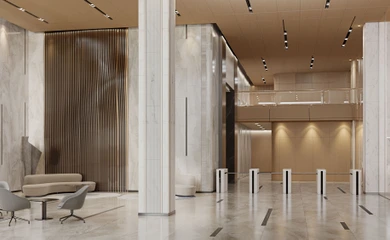 Interior design for the business center Sat-Tower. Interior design services. Architectural firm INK Architects