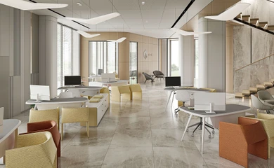 Interior design for the business center Sat-Tower. Interior design services. Architectural firm INK Architects